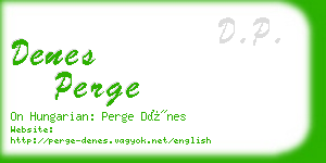 denes perge business card